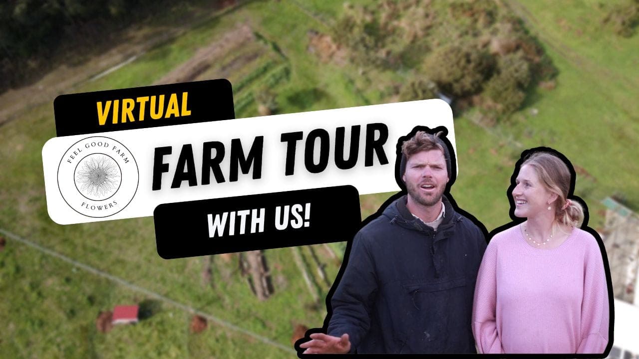 Grace and David presenting a virtual farm tour on the Feel Good Farm channel.